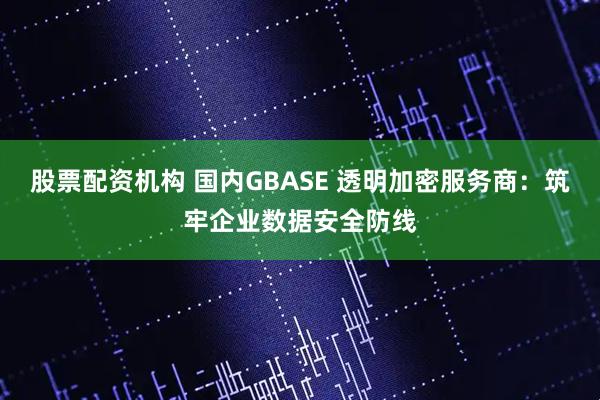 股票配资机构 国内GBASE 透明加密服务商：筑牢企业数据安全防线