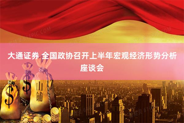 大通证券 全国政协召开上半年宏观经济形势分析座谈会